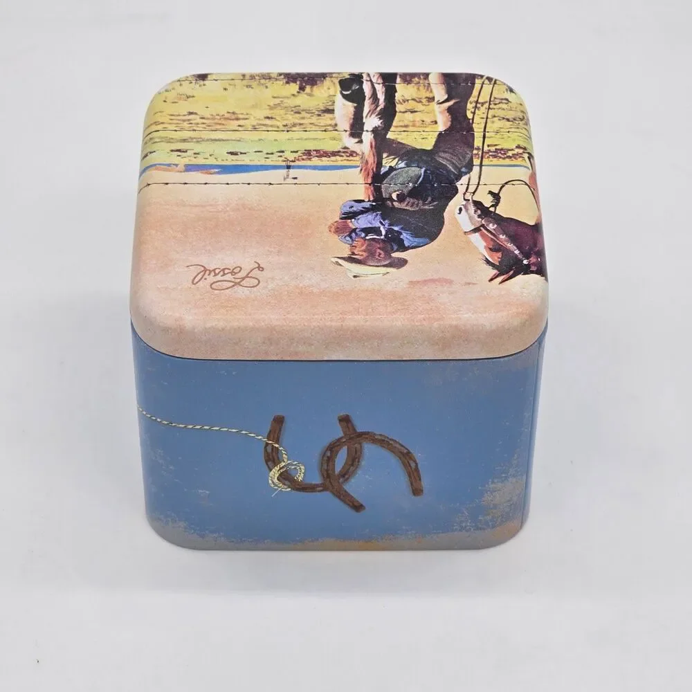 2011 Fossil Watch Box ONLY Western Cowboy Ranch Theme - Picture 3 of 6